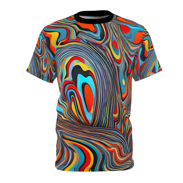Lost in the Sauce of Lines - Rave Mens Tshirt (AOP) - Black