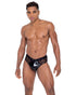 Mens Pride Fishnet & Vinyl Briefs with Rainbow Stud Detail -