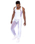 Mens Pride Vinyl Mesh & Mesh Joggers with Rainbow Studs