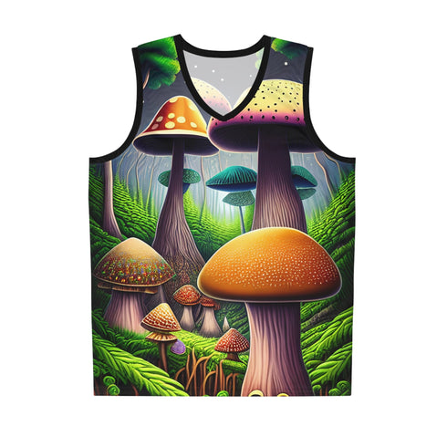 Mushroom Mayhem - MensTank Jersey (AOP) - XS / Seam thread