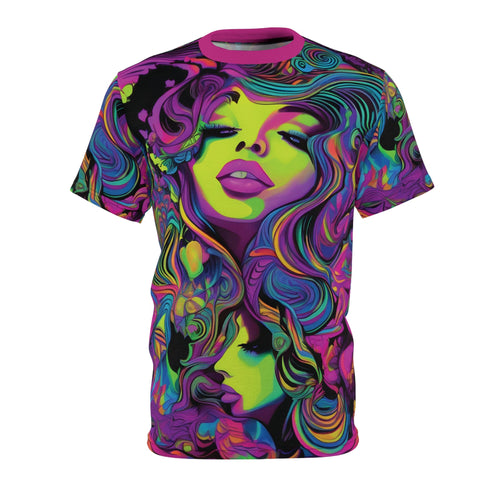 Mystical Goddess - Mens Rave Tshirt (AOP) - Black stitching