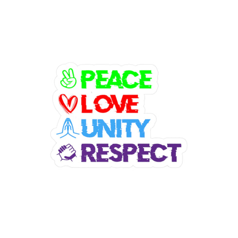 Peace Love Unity Respect (PLUR) Sticker - Kiss-Cut Vinyl