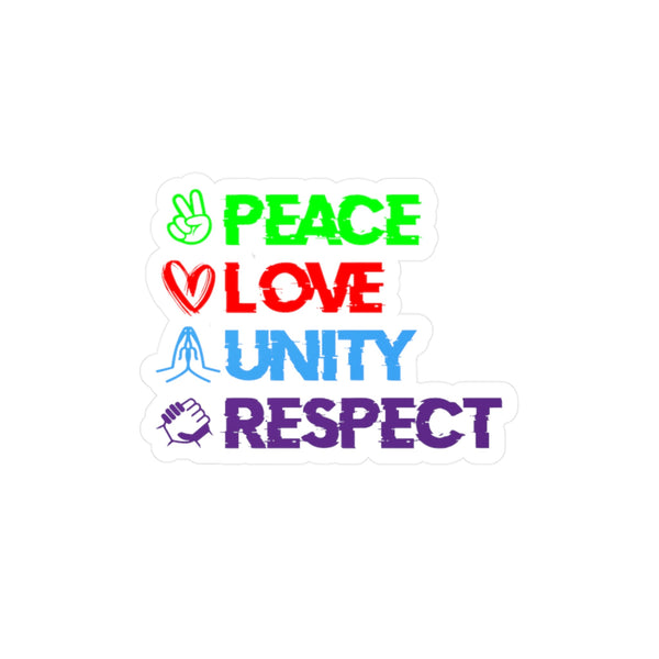 Peace Love Unity Respect (PLUR) Sticker - Kiss-Cut Vinyl