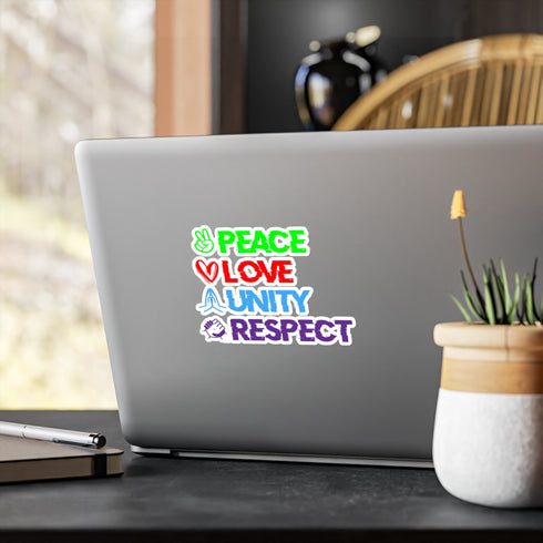 Peace Love Unity Respect (PLUR) Sticker - Kiss-Cut Vinyl