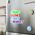 Peace Love Unity Respect (PLUR) Sticker - Kiss-Cut Vinyl