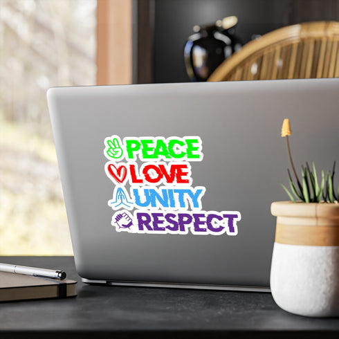 Peace Love Unity Respect (PLUR) Sticker - Kiss-Cut Vinyl