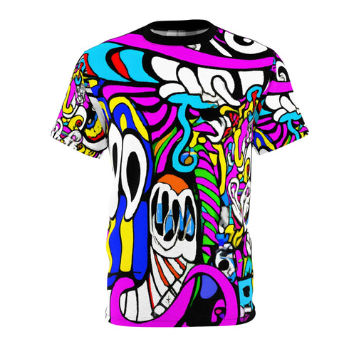 Psychedelic Universemation Illustration- T-Shirt - Black