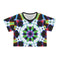 PsyTrance Fractals - Crop Tee (AOP) - Black stitching / L -