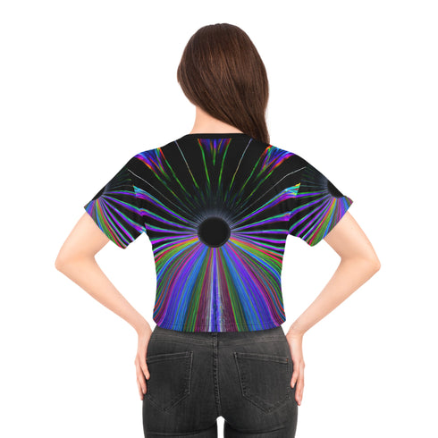 Rainbow Black Hole - Rave Crop Tee (AOP) - All Over Prints