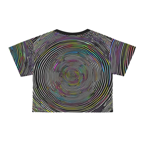 retro Spiral Doom - Crop Tee (AOP) - All Over Prints