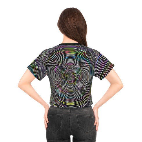 retro Spiral Doom - Crop Tee (AOP) - All Over Prints