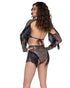 Sequin Fishnet Shrug with Sequin Fringe Detail - Accessory