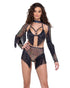 Sequin Fishnet Shrug with Sequin Fringe Detail - Accessory -