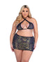 6434 - Sequin Fishnet Skirt X - Large / Black