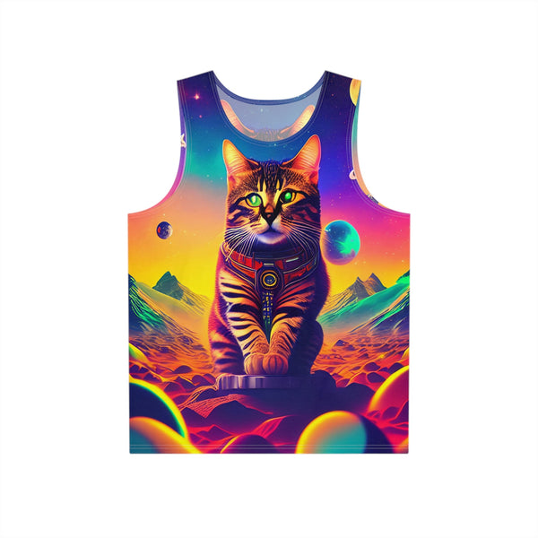 Space Meow - Men’s Tank (AOP) - S / Seam thread color