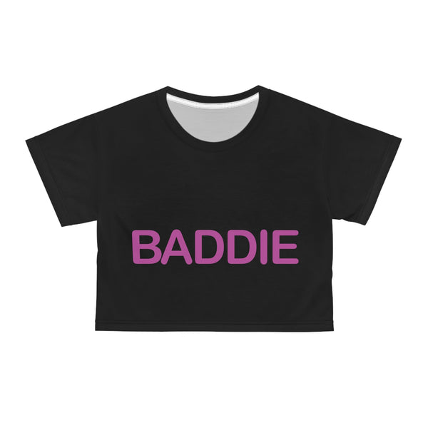 Such a BADDIE - Crop Tee (AOP) - Black stitching / XS - All