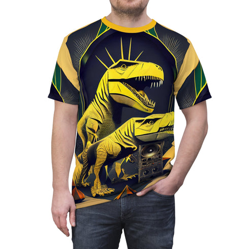 T-Rex Bass Head Pile - T-Shirt Mens (AOP) - All Over Prints