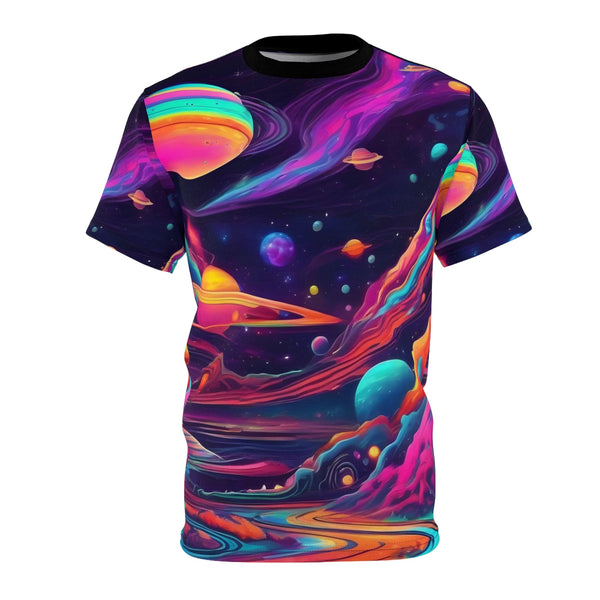 Taht Space Glow - Mens Rave Tshirt - Black stitching / 6 oz.