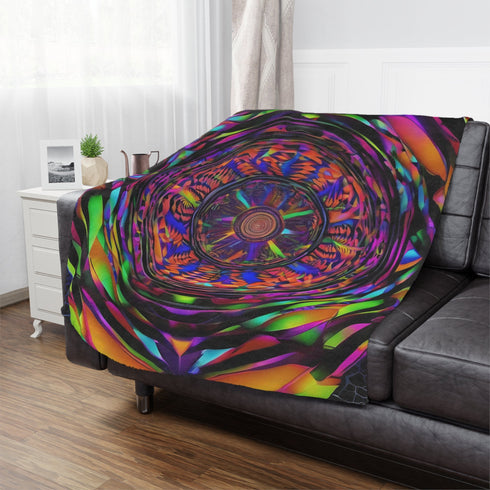 Techno Worm Hole - Minky Blanket - Home Decor