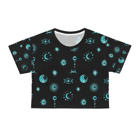 The Celestial - Crop Tee (AOP) - Black stitching / S - All