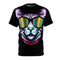 The Rave Cat is out on the prowl - T-Shirt - Black stitching