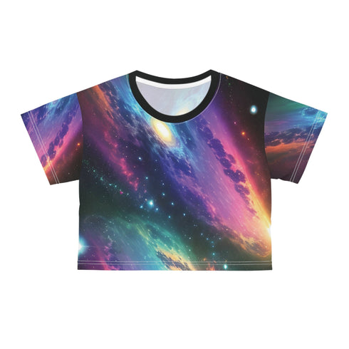 The Stellar Universe Drop - Crop Tee (AOP) - Black stitching