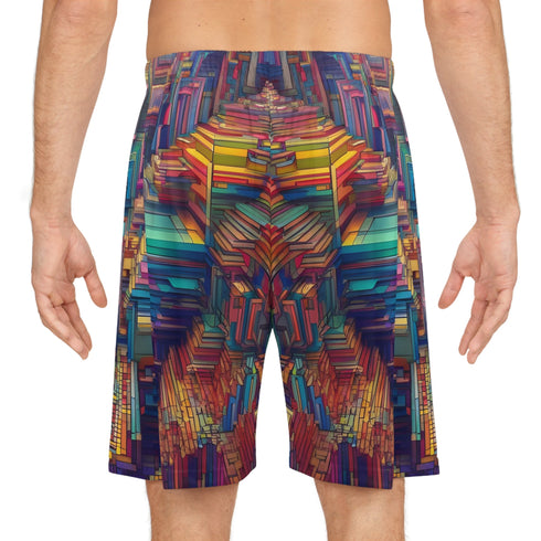 Tripped Out Blocks - Mens Trippy Shorts (AOP) - All Over