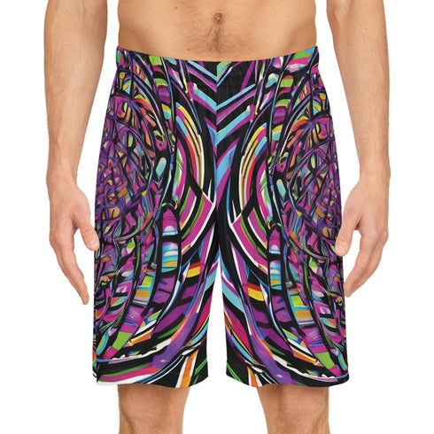 Trippy Bass Portal - Mens Rave Shorts (AOP) - Seam thread